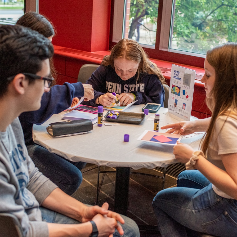 PSU students art-making at the Palmer