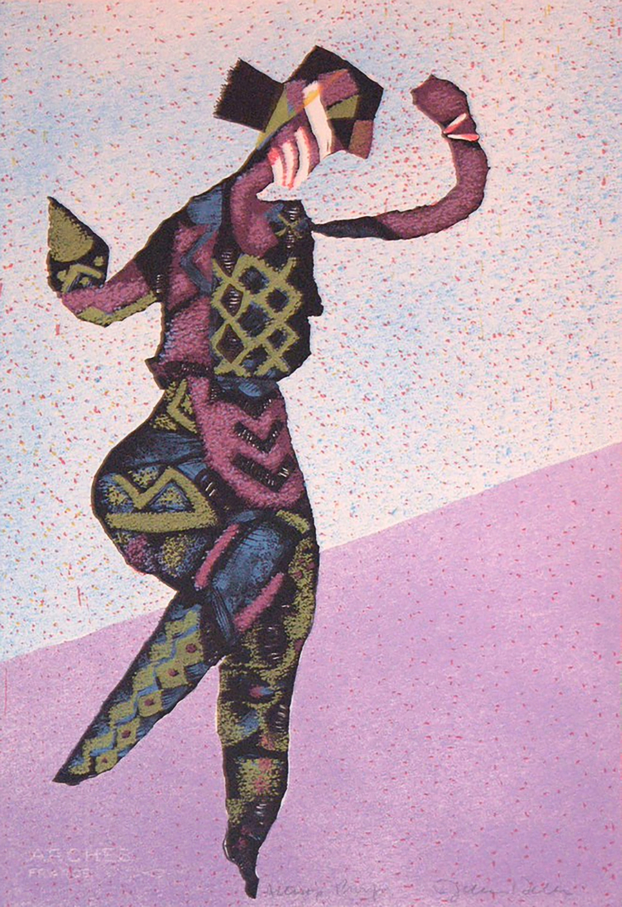 Jules Heller, Dancing Lady, 1993, lithograph, 22 ¼ x 15 inches. Image courtesy of the Jules Heller family.