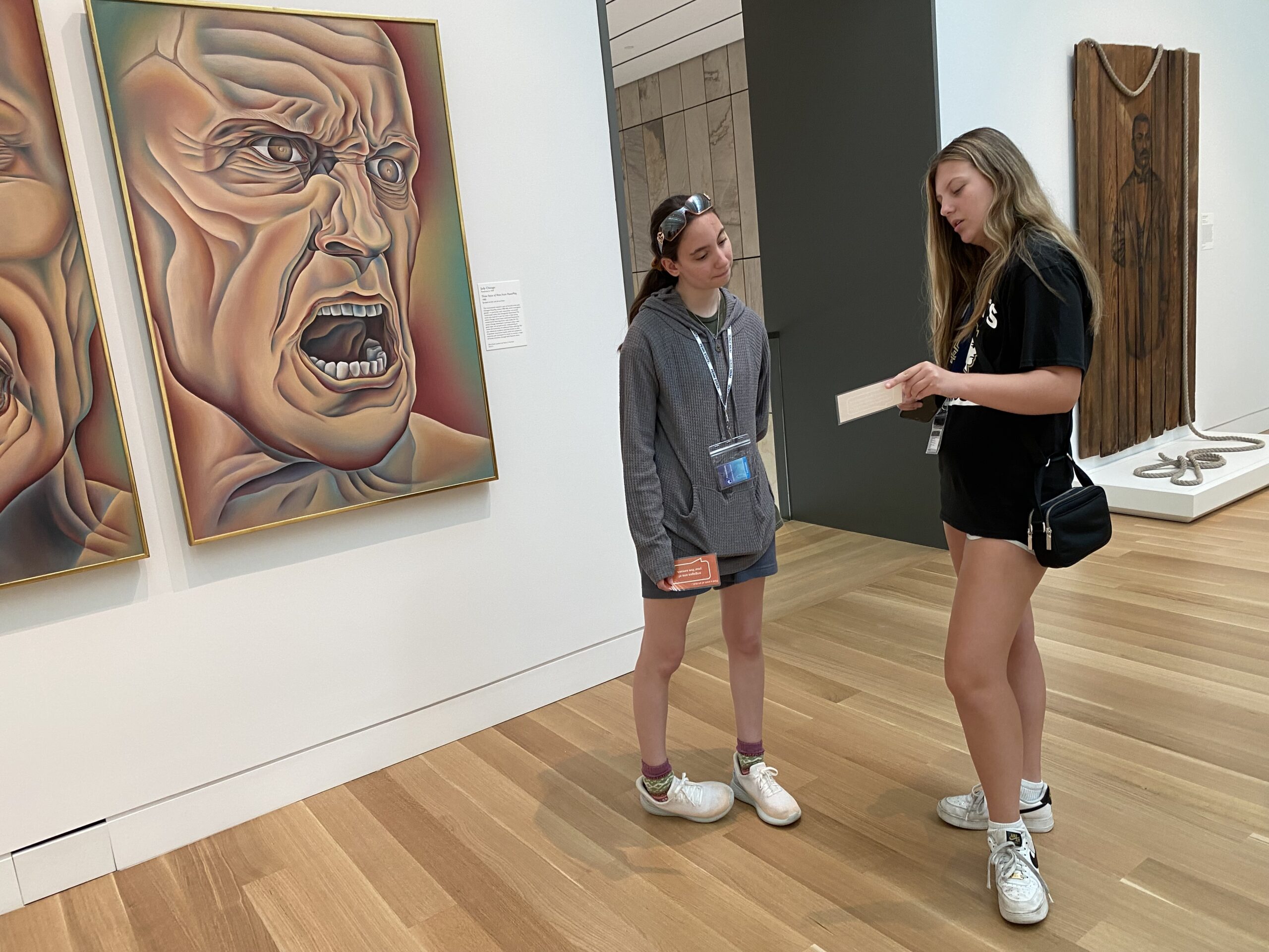 Students exploring the galleries